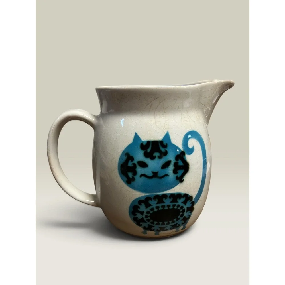 Vintage Kitsch Arabia Finland Kissa Cat Pitcher Mid Century Gunvor Olin-Grönqvis